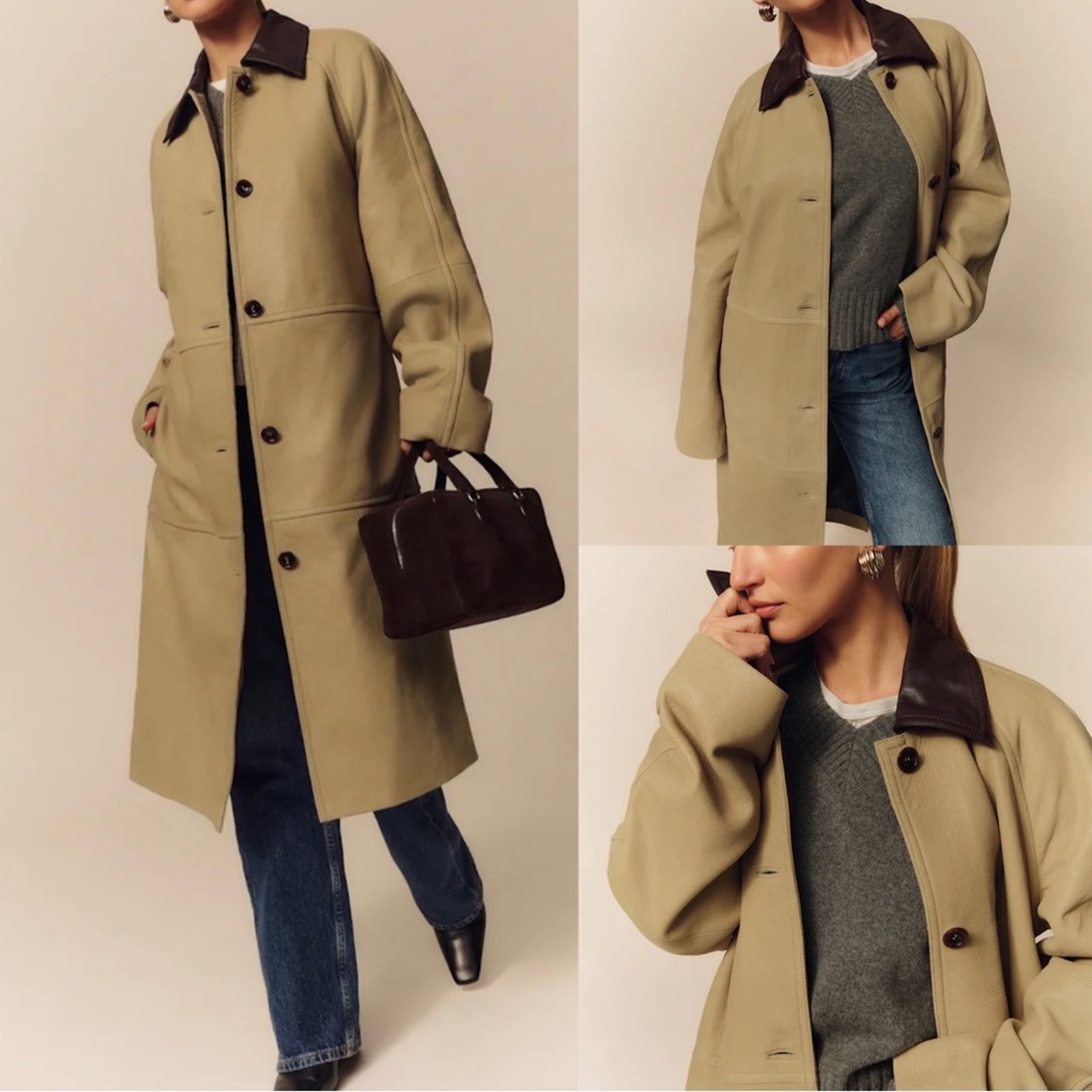 Reformation Veda Beck Leather Trench Coat - Nwt New